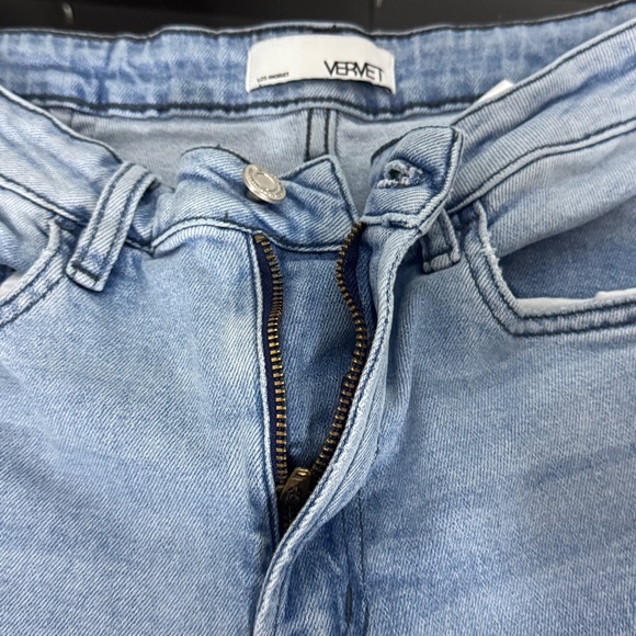 VERVET Women's Olivia High Rise Raw Hem Wide Leg Jeans Size 28 - Picture 3 of 7